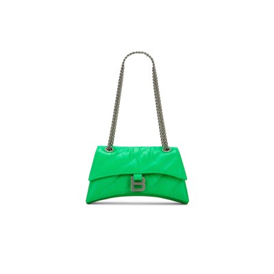 BALENCIAGA WOMEN'S CRUSH CHAIN BAG IN SMALL GREEN 716351210J03809 (24.9*15*7.9cm)